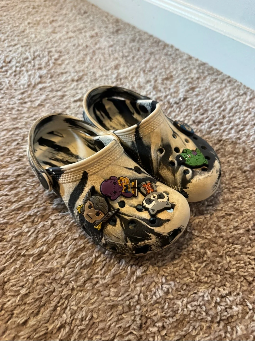 Kids Crocs-tie dye black and white